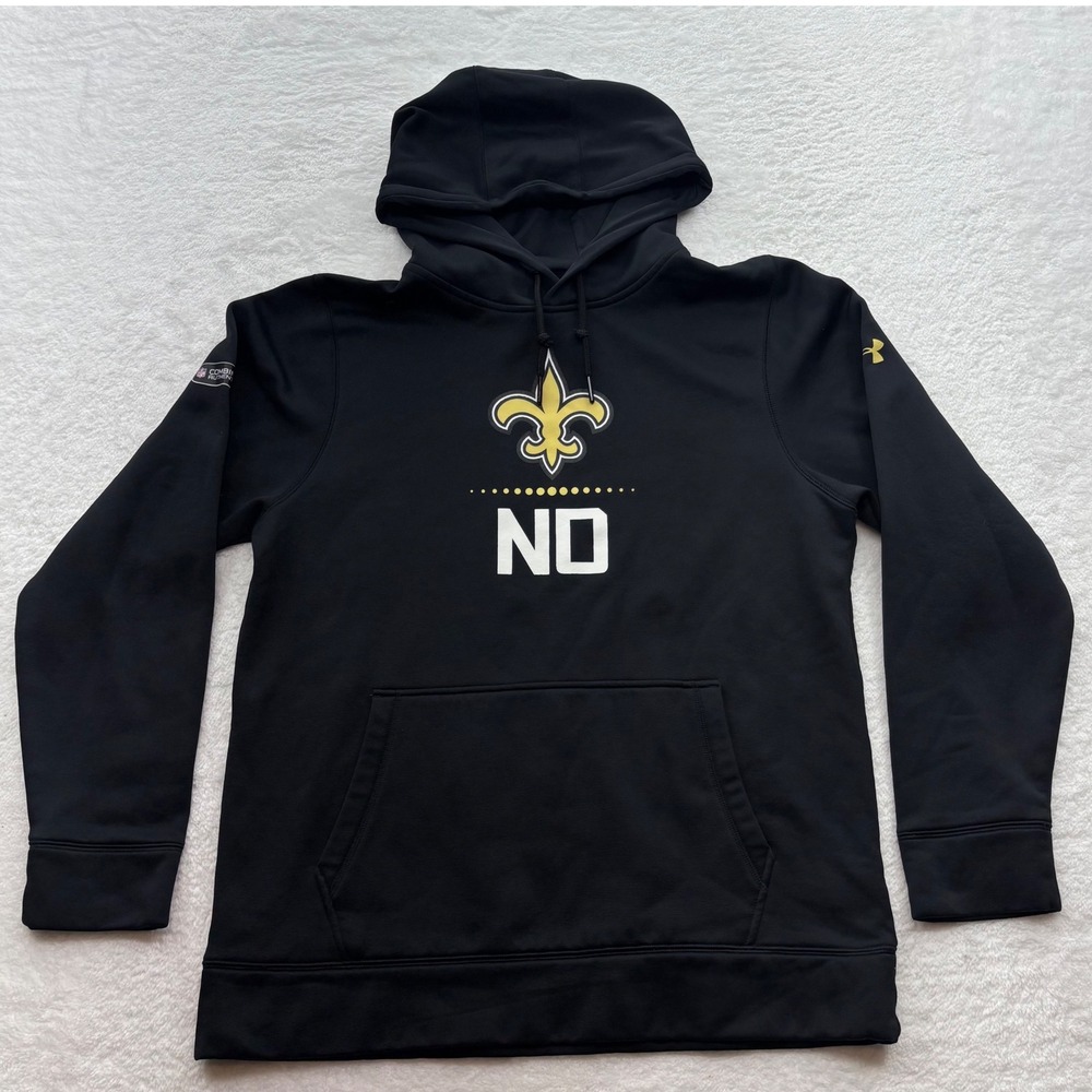 Under Armour NFL Combine New Orleans Saints Black ColdGear Hoodie Mens Medium